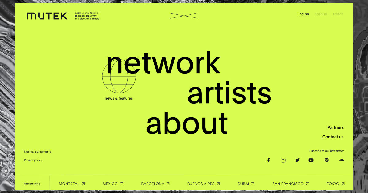 Mutek - Webiste design & dev by Akufen
